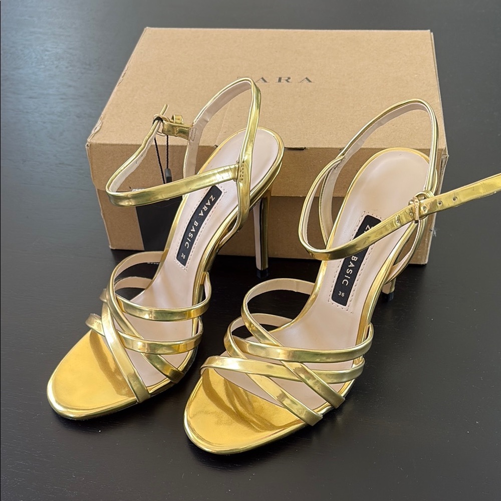 Zara gold heels